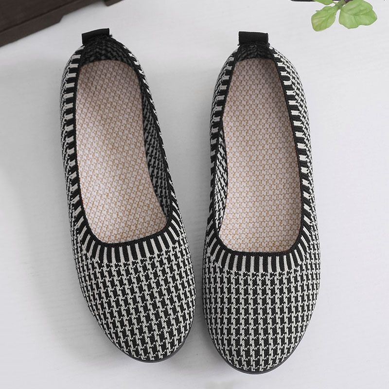 SXCHEN Women's Shoes Flats Loafers New Style Shallow Slip-On Casual Lazy Shoes Flat Women Shoes Mother's Shoes Single Shoes Grey Ladies Shoes Girls School Fashion Comfort Mam Anti-slip Outdoor Runnin