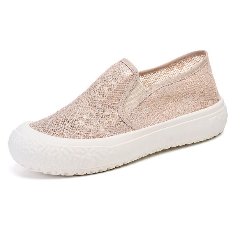 SXCHEN Women's Shoes Flats Loafers Versatile Mesh Slip-On Casual Breathable Soft-Soled Mother's Lazy Shoes Single Shoes Flat-Soled Loafers Ladies Shoes Girls School Fashion Comfort Mam Anti-slip Runni