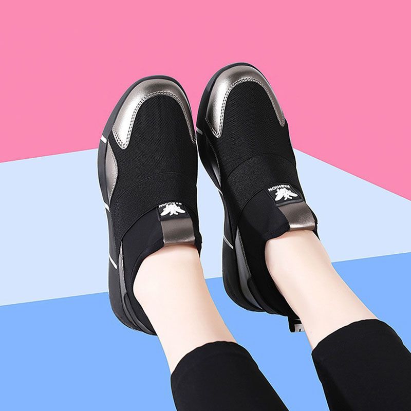 SXCHEN Women's Shoes Sneakers Butterfly Fly Knit Shoes Breathable Soft Sole Increased Black Trendy Versatile And Leisure Shoes Sneakers Sports Shoes Ladies Shoe Running elastic band Girls Scho