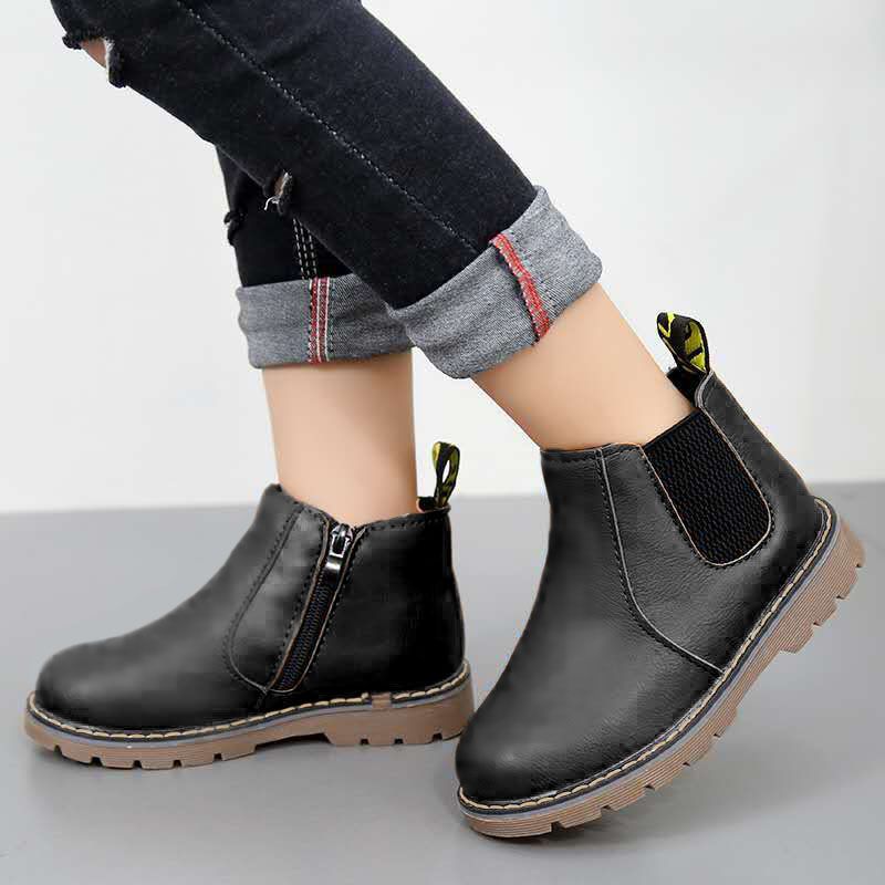 SXCHEN Kids Shoes Children's Unisex Martin Boots English Single Boots Short Boots Boys Boots Boutique Baby Leather Boots Boy Martin Boots Girl Short Boots Fashion Boots School Shoes Anti-sli