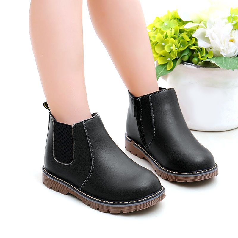 SXCHEN Kids Shoes Children's Unisex Martin Boots English Single Boots Short Boots Boys Boots Boutique Baby Leather Boots Boy Martin Boots Girl Short Boots Fashion Boots School Shoes Anti-sli