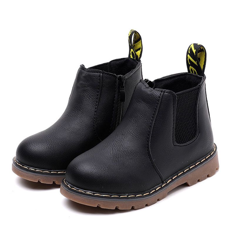 Kids Shoes Children's Unisex Martin Boots English Single Boots Short Boots Boys Boots Boutique Children's Boots Baby Leather Boots Boy Martin Boots Girl Short Boots Fashion Boots School Shoes Anti-sli Black,EU31