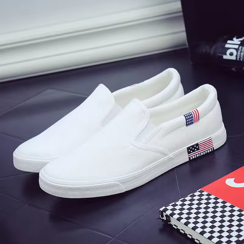 SXCHEN Men's Shoes Flats Loafers Shoes Fashion Hot Sale Large Size for Couples Casual Student White Shoes Canvas Shoes Sneakers Shoes Walking Shoe Slip-On Men Shoes Boys Flat Shoes