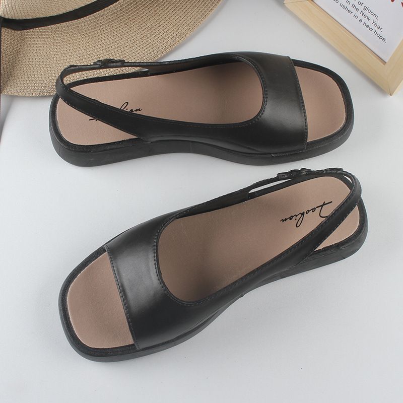 SXCHEN New Women's Shoes Sandals Flats Sandals External Wear Roman Sandals New Non-Slip Open Toe Soft Sole Comfortable Waterproof Mother's Casual Flat Shoes Adult Sandals Fashion Simple Maternity Shoe