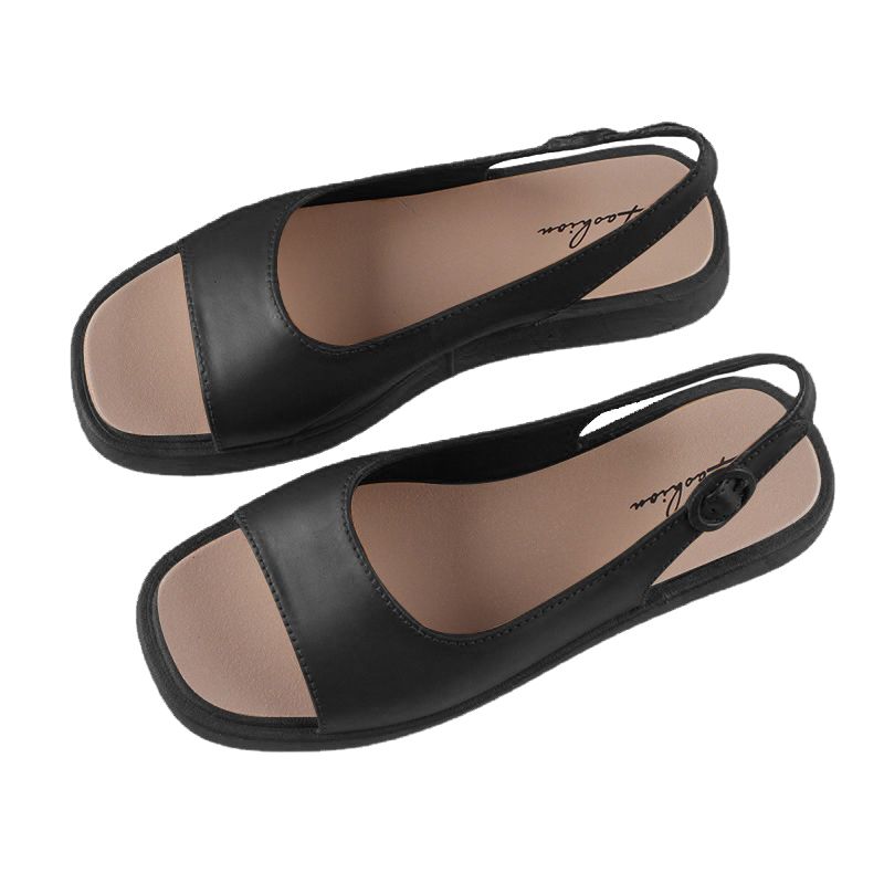 SXCHEN New Women's Shoes Sandals Flats Sandals External Wear Roman Sandals New Non-Slip Open Toe Soft Sole Comfortable Waterproof Mother's Casual Flat Shoes Adult Sandals Fashion Simple Maternity Shoe
