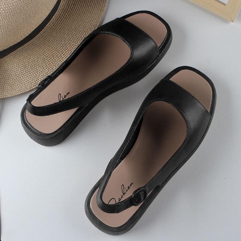 SXCHEN New Women's Shoes Sandals Flats Sandals External Wear Roman Sandals New Non-Slip Open Toe Soft Sole Comfortable Waterproof Mother's Casual Flat Shoes Adult Sandals Fashion Simple Maternity Shoe