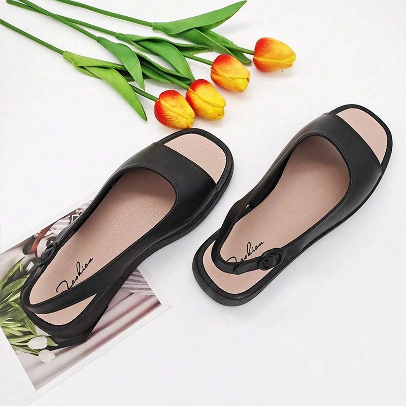 SXCHEN New Women's Shoes Sandals Flats Sandals External Wear Roman Sandals New Non-Slip Open Toe Soft Sole Comfortable Waterproof Mother's Casual Flat Shoes Adult Sandals Fashion Simple Maternity Shoe