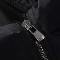 SXCHEN Men's Versatile Windbreaker Jacket – Black Lightweight Design With Stand Collar, Ribbed Trim, Plaid Lining, Suitable For Spring, Fall & Casual Outings
