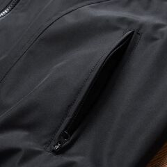 SXCHEN Men's Versatile Windbreaker Jacket – Black Lightweight Design With Stand Collar, Ribbed Trim, Plaid Lining, Suitable For Spring, Fall & Casual Outings