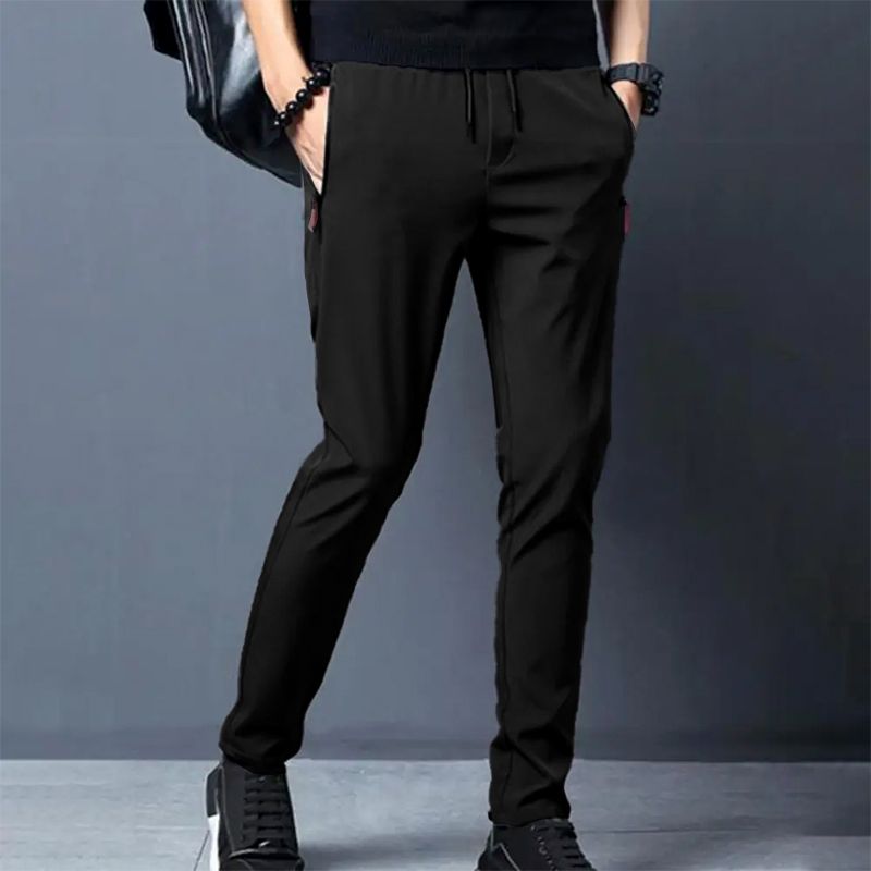 SXCHEN Men's Clothing Activewear Active Pants Ice Silk Thin Trousers Loose Zipper Straight Slim Casual Trousers Stretch Sports Trousers