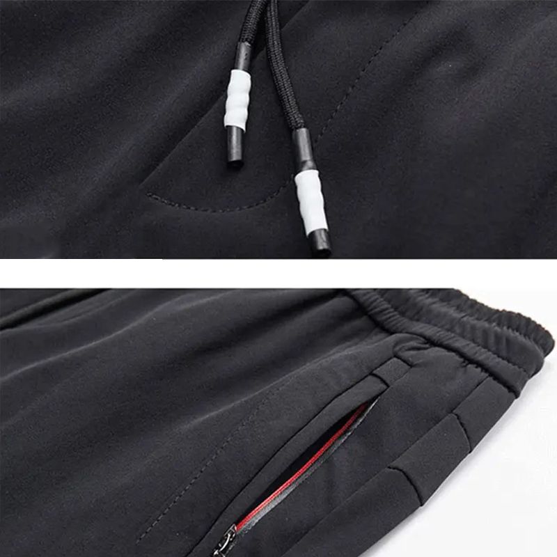 SXCHEN Men's Clothing Activewear Active Pants Ice Silk Thin Trousers Loose Zipper Straight Slim Casual Trousers Stretch Sports Trousers