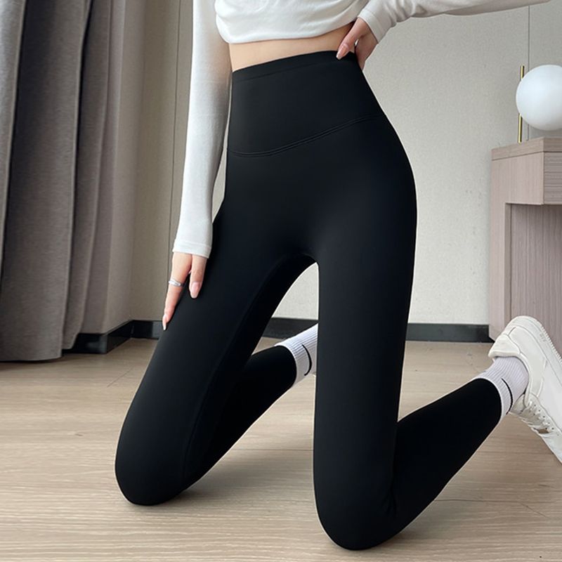 SXCHEN Women Clothing Activewear Active Pants No Embarrassing Line Shark Pants Yoga Pants High Waist Tummy Control Butt Lift Tight Slimming Yoga Leggings Sports Pants Nine-Point Pants