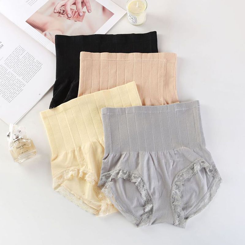 SXCHEN Women's Clothing Lingerie Panties【4-Pack】Seamless High Waist Tummy Control Panties Butt Lift Shaping Pants Body Shaping Lace Panties Sport Underpants
