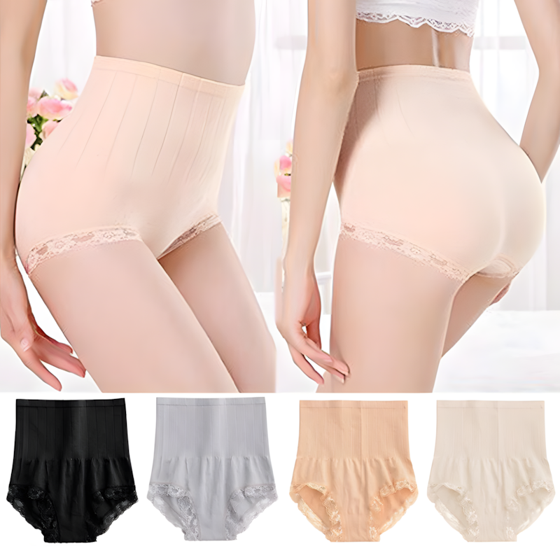 SXCHEN Women's Clothing Lingerie Panties【4-Pack】Seamless High Waist Tummy Control Panties Butt Lift Shaping Pants Body Shaping Lace Panties Sport Underpants