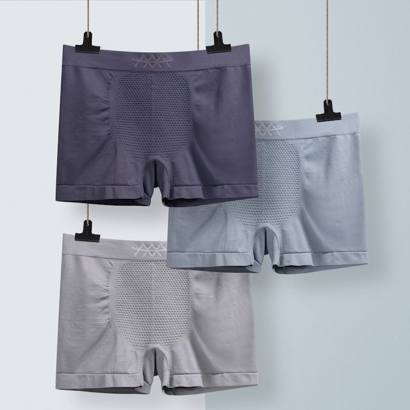 SXCHEN Men's Underwear Boxer Briefs 【5 Pack 】 Mid-Waist Seamless Boxer Briefs, Seamless, Breathable, Soft, Elastic And Comfortable, Sports Large Size Boxer Briefs