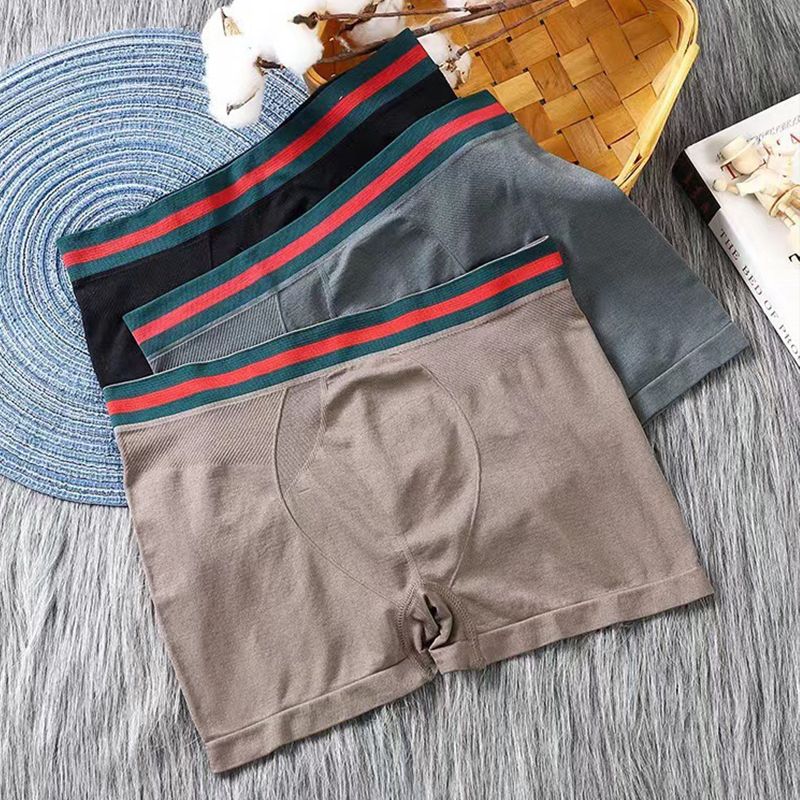SXCHEN Men's Underwear Boxer Briefs 【3-Pack】New Seamless Mid-Waist Cotton Trousers And Boxer Briefs With U-Convex Design Underwear Boxer Briefs
