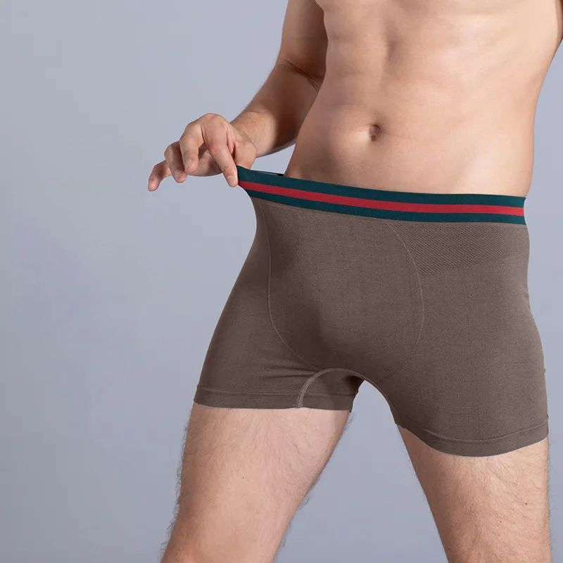 SXCHEN Men's Underwear Boxer Briefs 【3-Pack】New Seamless Mid-Waist Cotton Trousers And Boxer Briefs With U-Convex Design Underwear Boxer Briefs