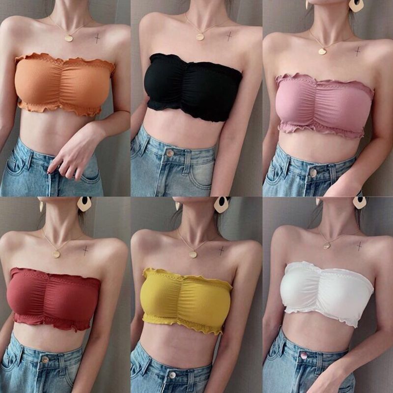 SXCHEN Women's Clothing Lingerie Bras 【2-Pack】Strapless Bandeau Bra, Push-Up, Seamless, Anti-Exposure, Wrap-Around Chest, Hot Style, Beautiful Back, New Bra