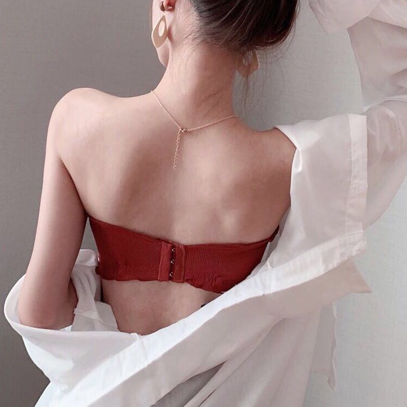 SXCHEN Women's Clothing Lingerie Bras 【2-Pack】Strapless Bandeau Bra, Push-Up, Seamless, Anti-Exposure, Wrap-Around Chest, Hot Style, Beautiful Back, New Bra