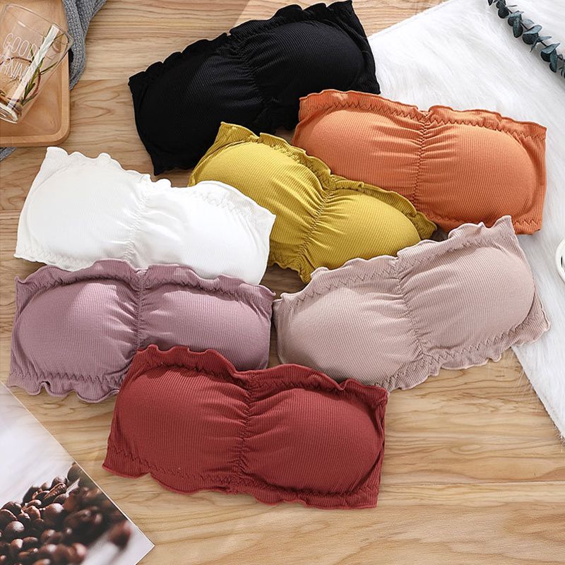 SXCHEN Women's Clothing Lingerie Bras 【2-Pack】Strapless Bandeau Bra, Push-Up, Seamless, Anti-Exposure, Wrap-Around Chest, Hot Style, Beautiful Back, New Bra