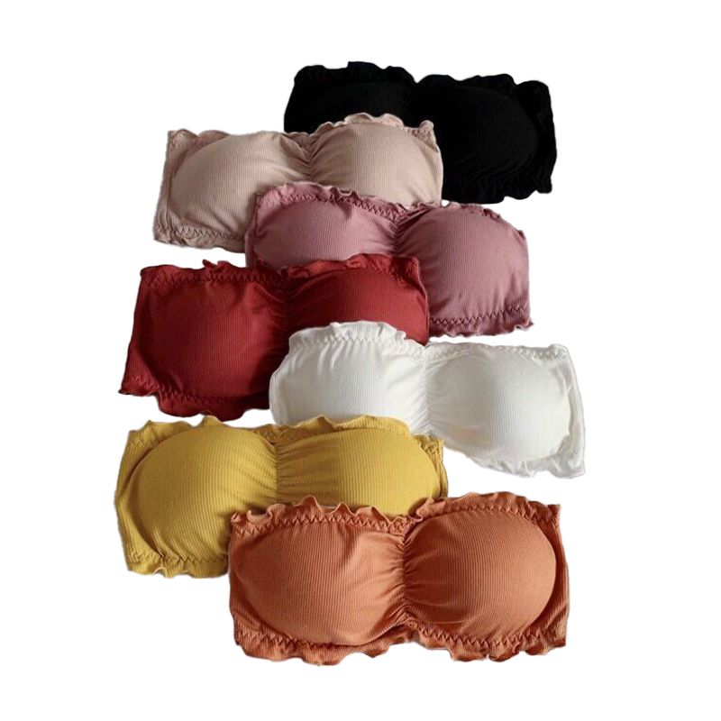 SXCHEN Women's Clothing Lingerie Bras 【2-Pack】Strapless Bandeau Bra, Push-Up, Seamless, Anti-Exposure, Wrap-Around Chest, Hot Style, Beautiful Back, New Bra