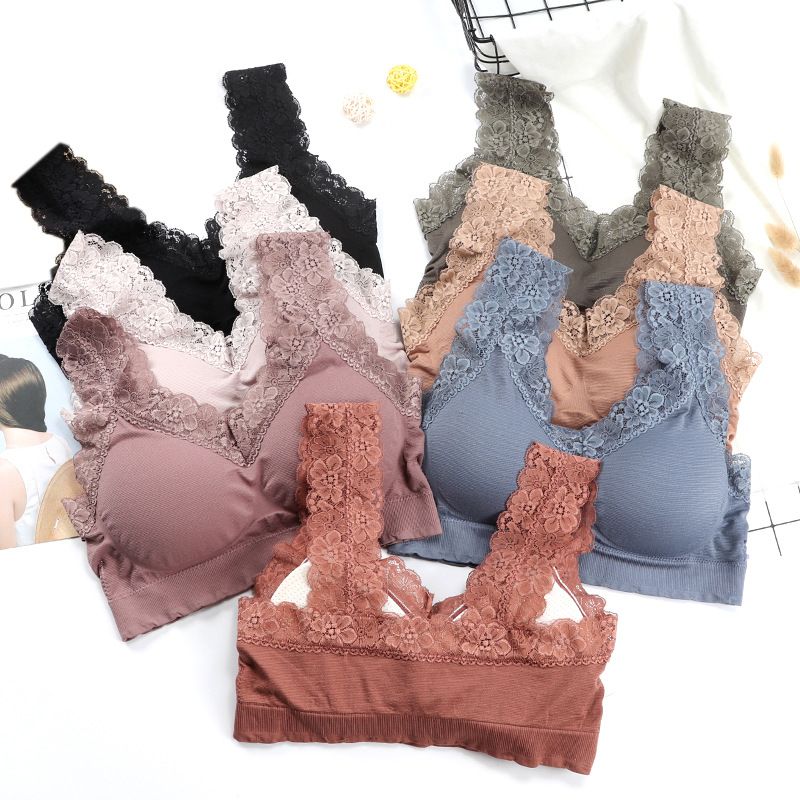 SXCHEN 【2-Pack】Women's Clothing Lingerie Bras Lace Tube Top Beautiful Back Bra Chest-Wrapped Sports Bra Suspender Straps Yoga Vest Underwear Bras