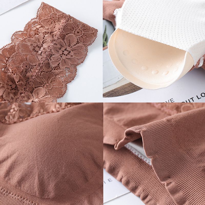 SXCHEN 【2-Pack】Women's Clothing Lingerie Bras Lace Tube Top Beautiful Back Bra Chest-Wrapped Sports Bra Suspender Straps Yoga Vest Underwear Bras