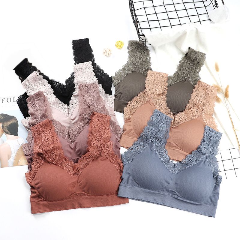 SXCHEN 【2-Pack】Women's Clothing Lingerie Bras Lace Tube Top Beautiful Back Bra Chest-Wrapped Sports Bra Suspender Straps Yoga Vest Underwear Bras