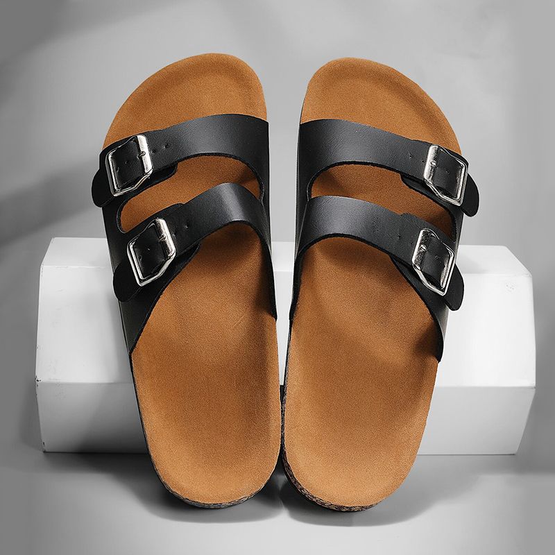 SXCHEN New Men's Shoes Slippers Cool Men Cork Flip Non-Slip Beach Sandals Slippers Dad Casual Air Force Fashion Boy's Inside and Outside Birthday Household Shoes Durable Shoe Slippers