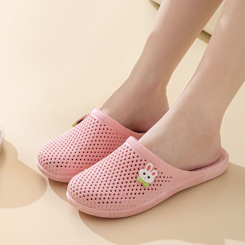 Women's Shoes Slippers Indoor Slippers New style hole-in-the-wall sandals, flat-bottomed toe-cap slippers for women, soft-soled, non-slip, indoor and outdoor wear, casual bathroom slippers