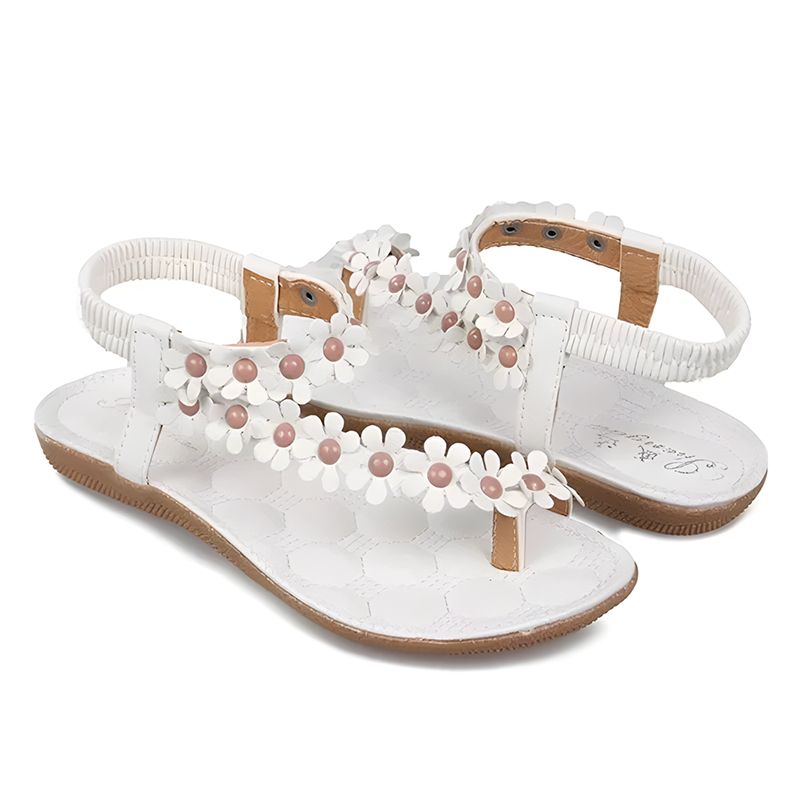 SXCHEN Ladies Shoes Women's Sandals Toe Flowers Casual Flat Shoes Women Flat Shoes Fashion Girls Open Toe Beach Sandalias Non-Slip Flat Heel Bohemian Sandals Casual Fashion Floral Flip Flops