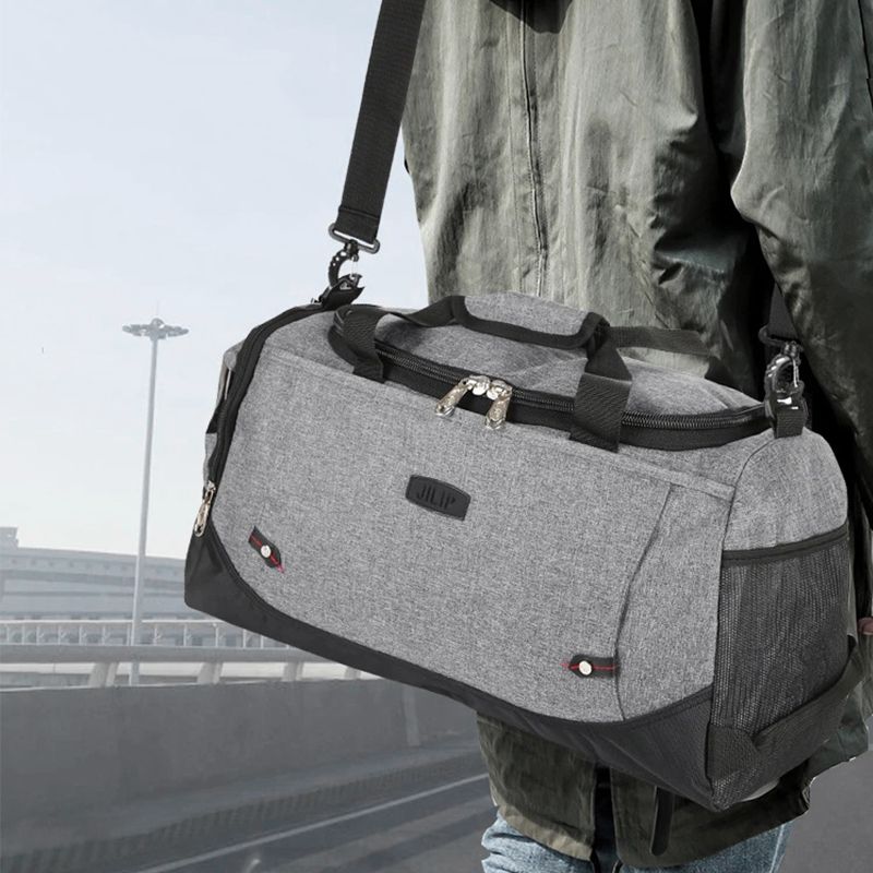 SXCHEN New Big Travel Bag Business Bag Large Capacity Men Hand Luggage Duffle Bags Nylon Weekend Bags Fashion Africa Grey Foldable Oxford Waterproof Unisex Gym Bags Women Multifunctional Bags Unisex