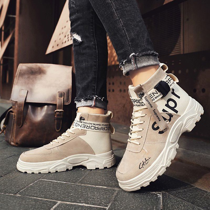 SXCHEN New Men’s Shoes Martin Boots Trendy Shoes High-top Tooling Boots Wild Trend Plus Boy Fashion Sneakers Basketball Shoes Run Sports Mountaineering Casual Outdoor Trave Men&apos;s Shoes Air Force