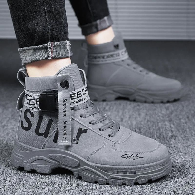 SXCHEN New Men’s Shoes Martin Boots Trendy Shoes High-top Tooling Boots Wild Trend Plus Boy Fashion Sneakers Basketball Shoes Run Sports Mountaineering Casual Outdoor Trave Men&apos;s Shoes Air Force