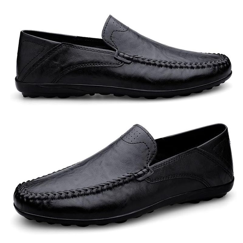 SXCHEN Loafers Leather Shoe Soft Bottom Soft Artificial Leather Dad Shoes Peas Shoes Lightweight slip on Driving Shoes Fashion Party Hot Sale Men's Casual Leather Hollow Breathable size41-44
