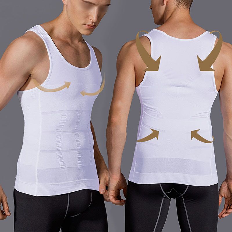 SXCHEN New Arrivals Men Slimming Underwear Body Shaper Waist Cincher Corset Men Shaper Vest Body Belly Waist Shapewear Tops Boy Holiday Party Birthday Gift Dad Husband Daily Event Office Cool Student