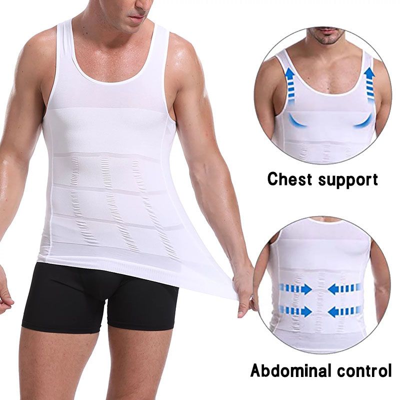 SXCHEN New Arrivals Men Slimming Underwear Body Shaper Waist Cincher Corset Men Shaper Vest Body Belly Waist Shapewear Tops Boy Holiday Party Birthday Gift Dad Husband Daily Event Office Cool Student