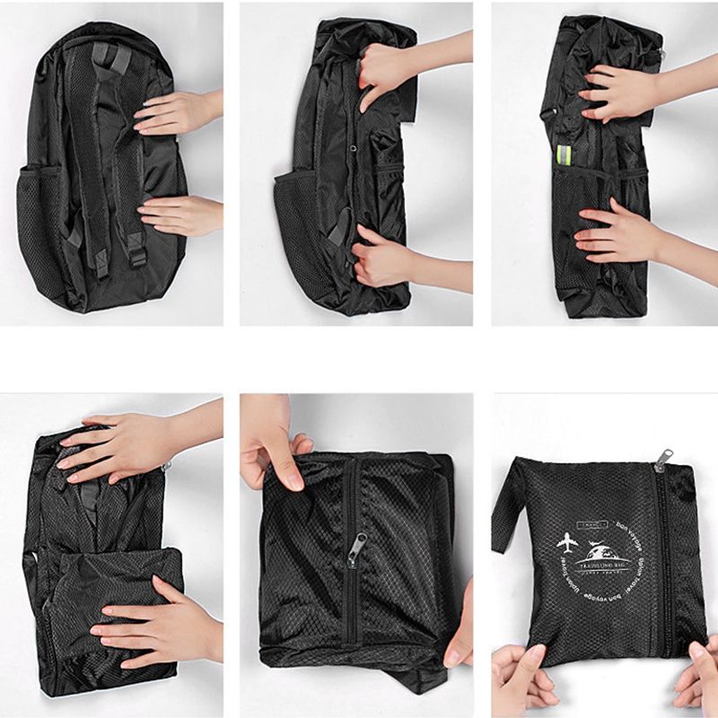 SXCHEN New Men Bag Unisex Foldable Collapsible Travel Backpack Mountain Climbing Walking Camping Ultra-light Folding Leisure Bag Large Capacity Blue Shopping Bag Student Men Women Mom Wife Gift