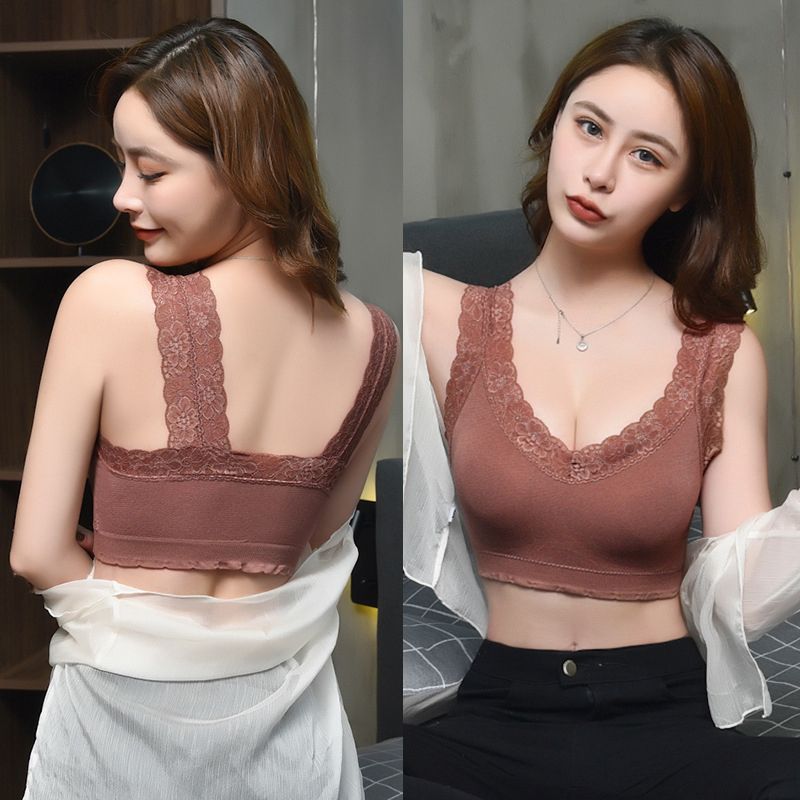 SXCHEN 【2-Pack】Women's Clothing Lingerie Bras Lace Tube Top Beautiful Back Bra Chest-Wrapped Sports Bra Suspender Straps Yoga Vest Underwear Bras