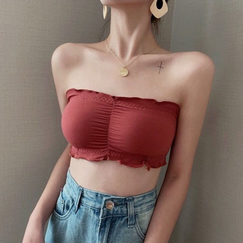 SXCHEN Women's Clothing Lingerie Bras 【2-Pack】Strapless Bandeau Bra, Push-Up, Seamless, Anti-Exposure, Wrap-Around Chest, Hot Style, Beautiful Back, New Bra