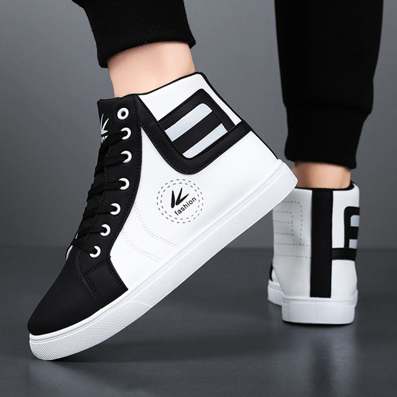 SXCHEN Men's Shoes Boots Ankle Bootie High-Top Shoes Korean Style Trendy Sneakers Student Sports Casual Shoes  Youth Trendy Shoes Sports Shoes Short Boots