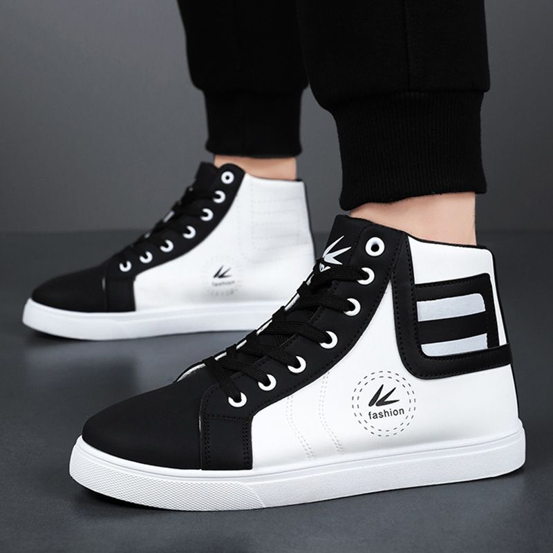 SXCHEN Men's Shoes Boots Ankle Bootie High-Top Shoes Korean Style Trendy Sneakers Student Sports Casual Shoes  Youth Trendy Shoes Sports Shoes Short Boots