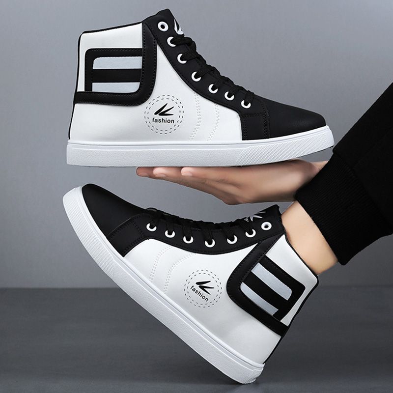 SXCHEN Men's Shoes Boots Ankle Bootie High-Top Shoes Korean Style Trendy Sneakers Student Sports Casual Shoes  Youth Trendy Shoes Sports Shoes Short Boots