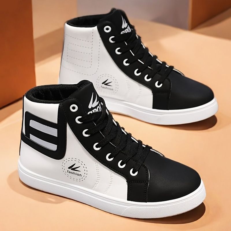 SXCHEN Men's Shoes Boots Ankle Bootie High-Top Shoes Korean Style Trendy Sneakers Student Sports Casual Shoes  Youth Trendy Shoes Sports Shoes Short Boots