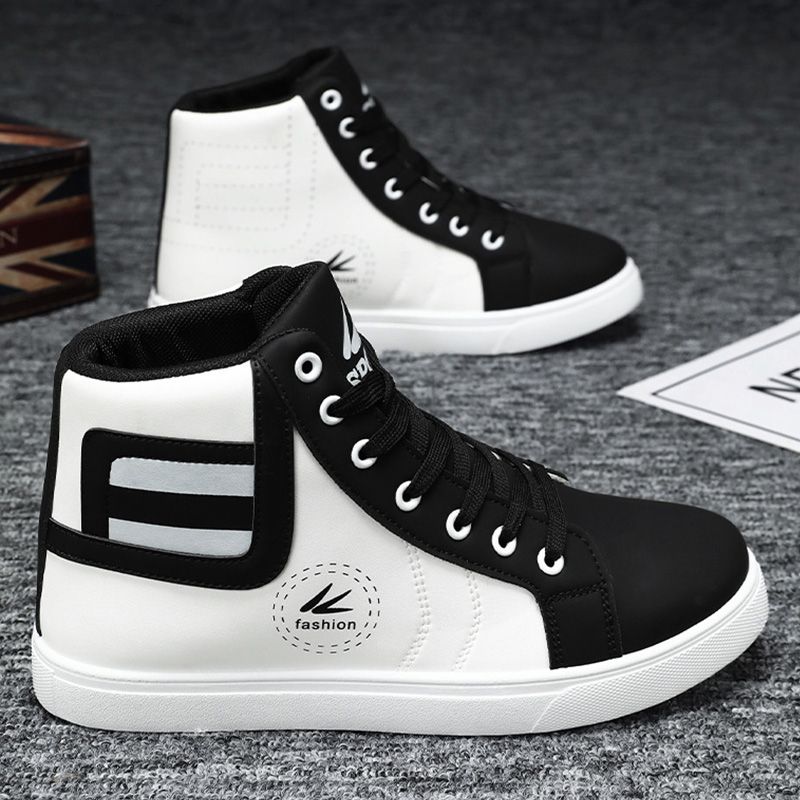 SXCHEN Men's Shoes Boots Ankle Bootie High-Top Shoes Korean Style Trendy Sneakers Student Sports Casual Shoes  Youth Trendy Shoes Sports Shoes Short Boots