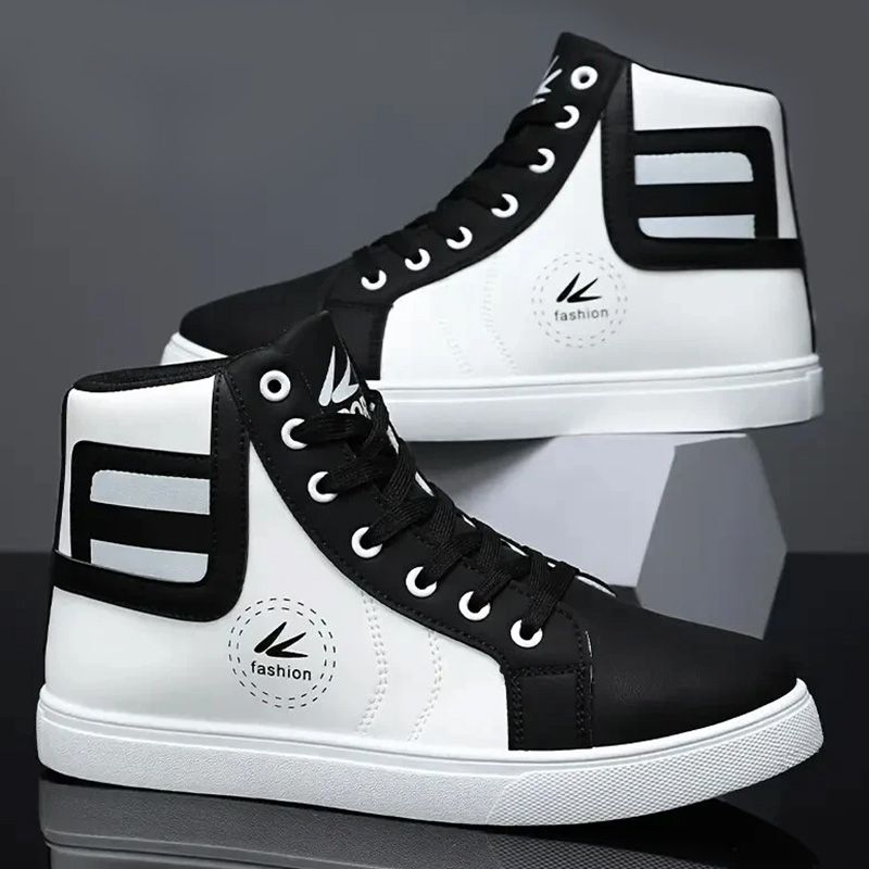 SXCHEN Men's Shoes Boots Ankle Bootie High-Top Shoes Korean Style Trendy Sneakers Student Sports Casual Shoes  Youth Trendy Shoes Sports Shoes Short Boots