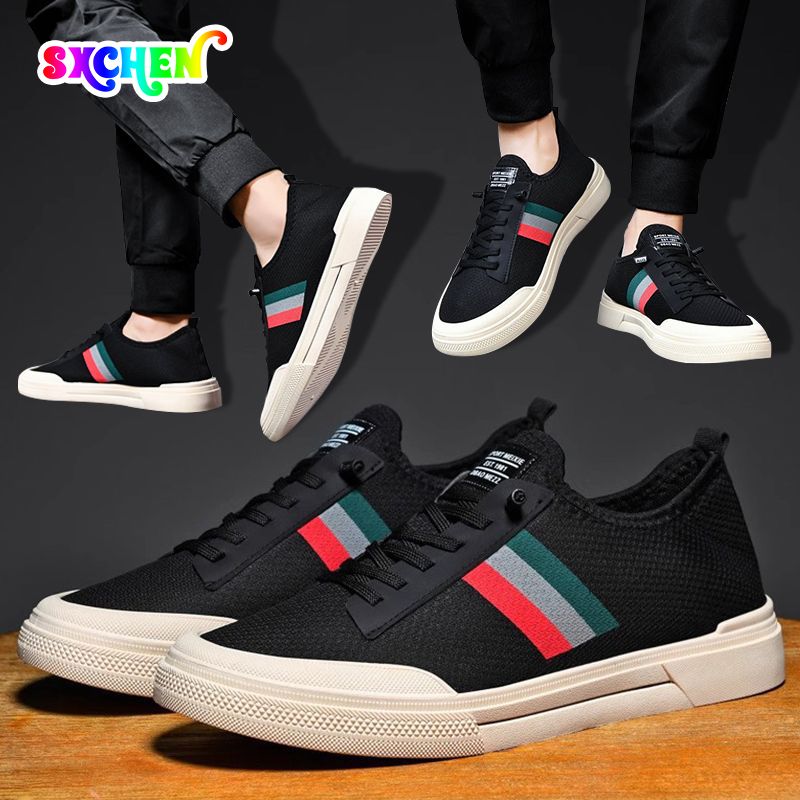 SXCHEN Men's Shoes Sneakers Breathable Mesh Shoes, Thick-Soled Sports Casual Shoes, Versatile Low-Top Shoes, Dad Shoes, Running Shoes