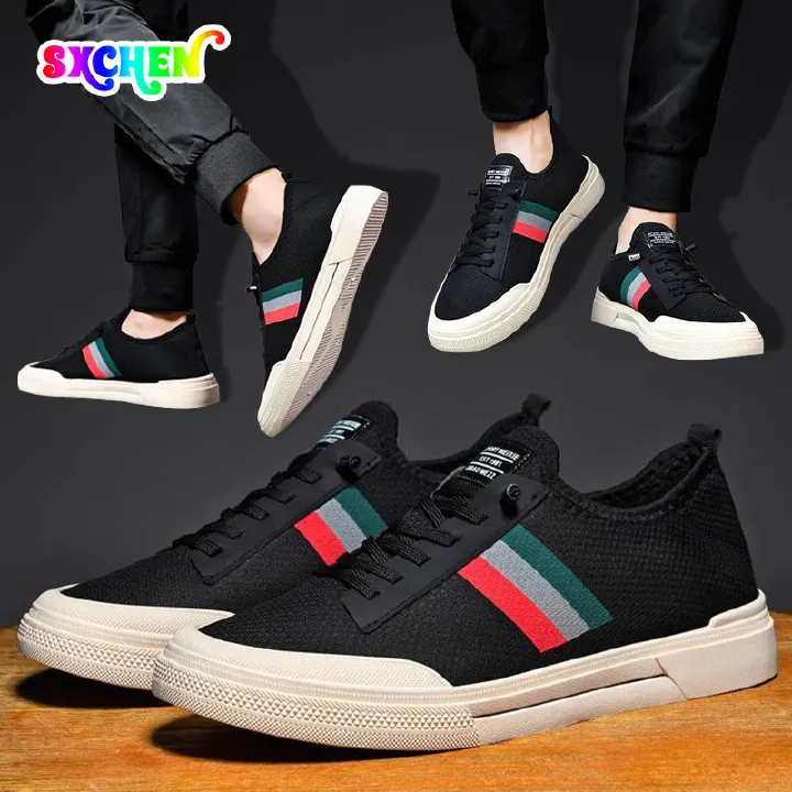 SXCHEN Men's Shoes Sneakers Breathable Mesh Shoes, Thick-Soled Sports Casual Shoes, Versatile Low-Top Shoes, Dad Shoes, Running Shoes
