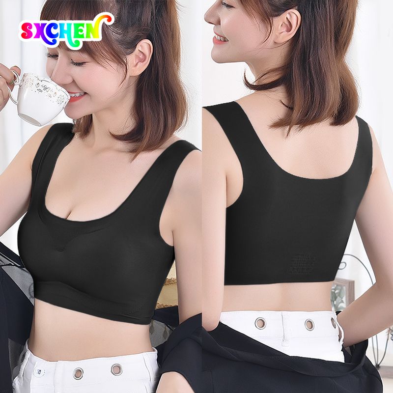 SXCHEN Women's Lingerie Bras 【2-Pack】New Underwear, Wire-Free Push-Up Bra, Seamless Large Size Running Vest, Yoga Sports Bra