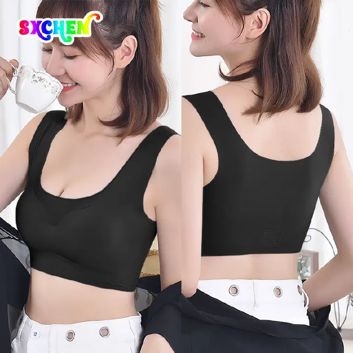 SXCHEN Women's Lingerie Bras 【2-Pack】New Underwear, Wire-Free Push-Up Bra, Seamless Large Size Running Vest, Yoga Sports Bra
